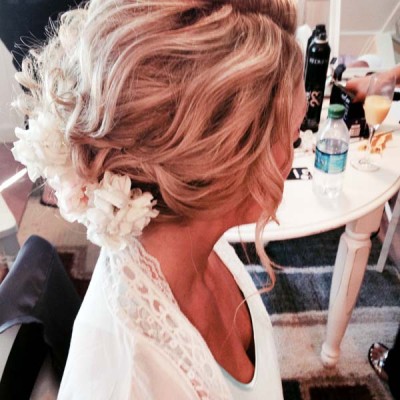 classy bridal updo medium length hair