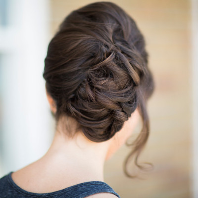 bridal wedding up do twist classic hairstyle